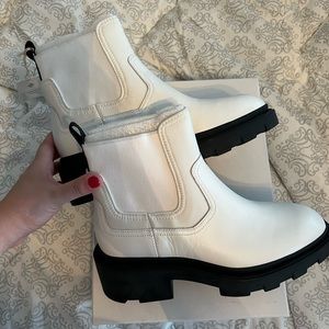 Ash Mastro Leather Pull-On Combat Boots. Size 39. Color: white, never worn!